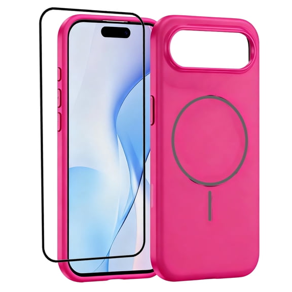 Silicone Magnetic Case for iPhone 17 Air,Shockproof Slim Cover Full Covered Camera Protection Slim Drop Proof Durable Protective Cases - Rose