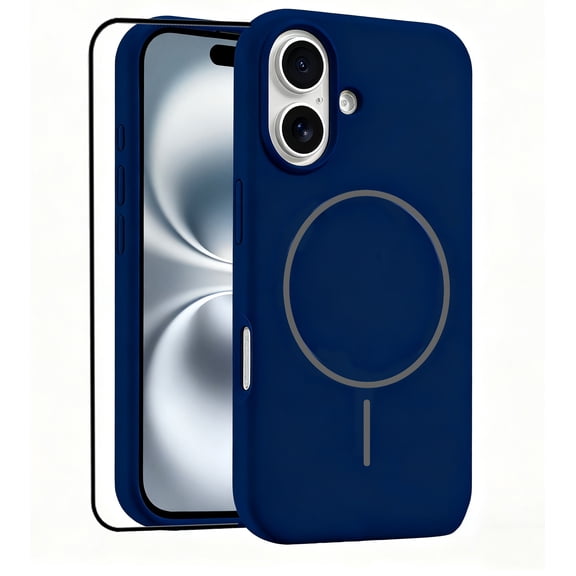 Silicone Magnetic Case for iPhone 17,Shockproof Slim Cover Full Covered Camera Protection Slim Drop Proof Durable Protective Cases - Navy