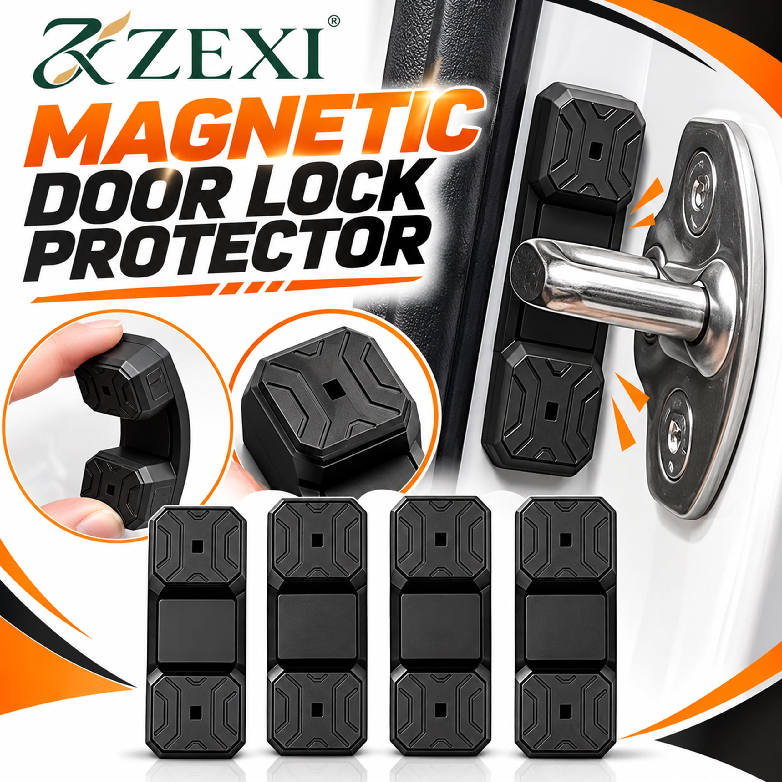 Silicone Magnetic Door Lock Shock Absorber Pads 4pc Car Door Shock ...