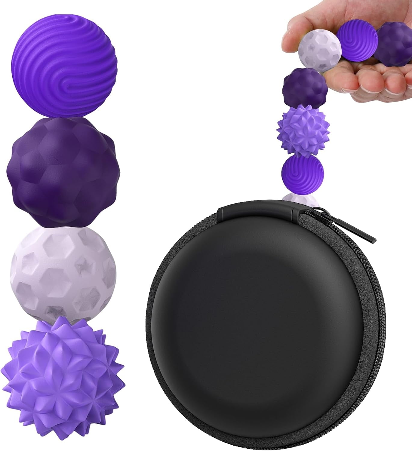 Silicone Magnetic Fidget Balls - 4 Pack Silicone Stress Relief Balls ...