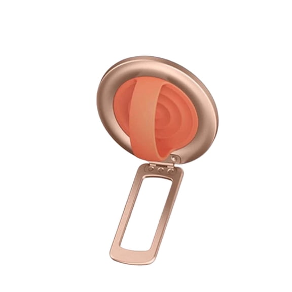 Silicone Magnetic Phone Ring Stand - Rotating Metal Bracket with Ergonomic Grip & Antislip Design for Comfortable Video Viewing & Finger Pain Relief - Ideal for Daily Use and All Smartphones Orange