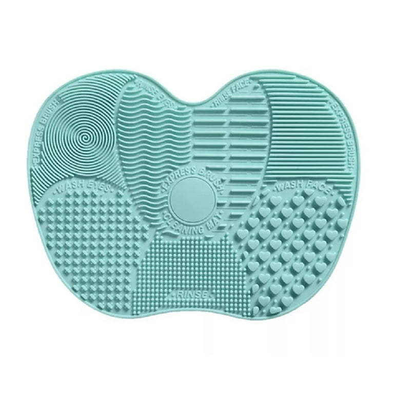 Bueautybox Brush Cleaning Mat,Silicone Makeup Cleaning Brush Scrubber Mat  Portable Washing Tool Cosmetic Brush Cleaner for Valentines Day