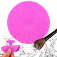 thumbnail image 1 of Silicone Makeup Brush Cleaning Mat, Magenta, 1 Pcsilicone Scrubbing Pads for Cleaning Makeup Brush Pads, Easter Mother'S Day Gift Makeup Organizers, 1 of 6
