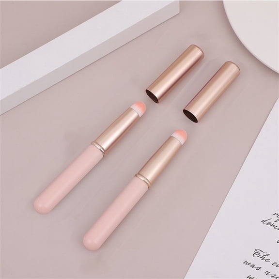 Silicone Makeup Brush for Beauty Tools - Portable Lip Brush with Lid Angled Concealer Applicator Soft Round Head for Precise Lip Application