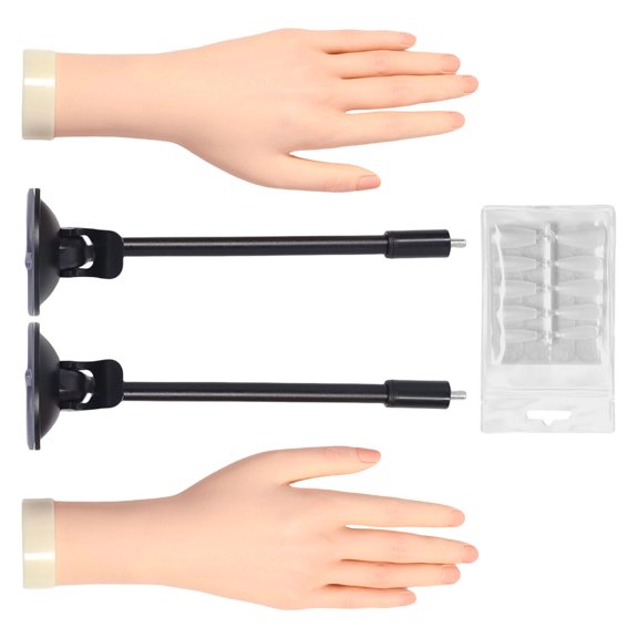 Silicone Manicure Training Hand Model Featuring Detachable Nails And Ergonomic Finger Curvature