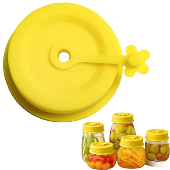 Silicone Mason Jar Lids with Straw Hole for Wide Mouth & Regular Mouth Mason Jars,Leak Proof Reusable Lids with Stopper Plug for Mason Jar Drinking Dids (Yellow)
