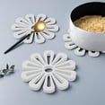 thumbnail image 1 of Silicone Mat for Kitchen,Kitchen Pot Mat,Flower Shape Pot Holders for Pots and Pans Holder Kitchen Insulation Coasters Pad for Dishes Mats Heat Resistant Table Mat for Countertop(White), 1 of 6