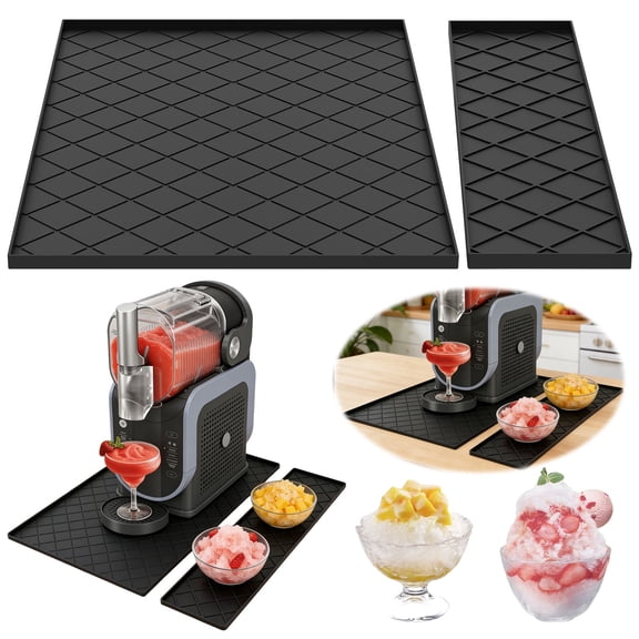 Xdziklosj Silicone Mat for Slushie Machine Creami Removable 15 inch Countertop Protector Mat Concave Convex Design Leak Proof and Slip Resistant