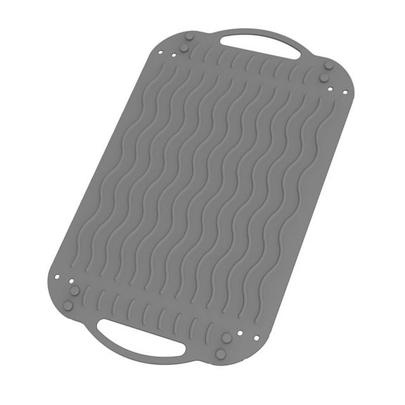 Silicone Mat for Kitchen Countertops Featuring Foldable Profile Heat Insulation Grip Stability and 3D Utility (Gray)