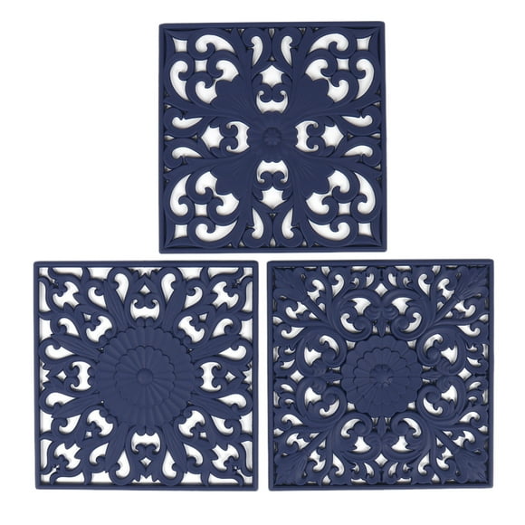 Silicone Material Square Insulation Pads Heat Resistant Hot Plate Pot Pad Desktop Pad Hollow 6 Colors to Choose Pot Pads