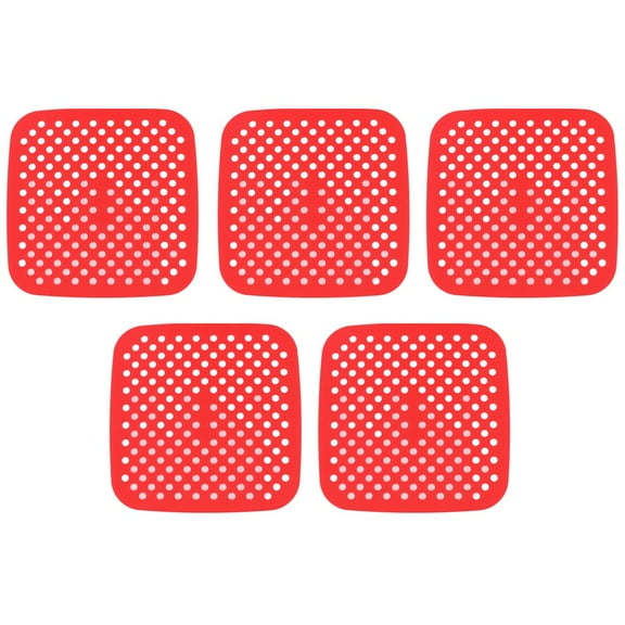 Silicone Mats For Air Fryers,Ovens & Steamers 5 Pack ,Red & Black