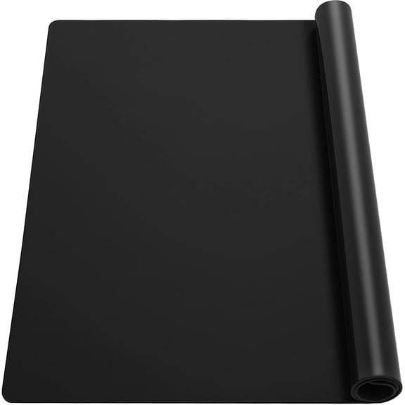 Silicone Mats for Kitchen Counter - 27.6x19.5 Inch Large Heat Resistant Mat Silicone Baking Mat 2MM Thick Pastry Mat, Countertop Protector Mat Hot Pad for Coffee Maker, AirFryer, Toaster, Black