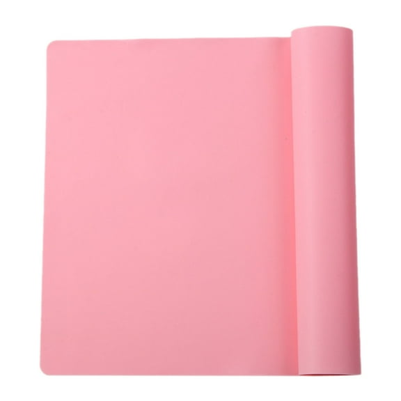 Silicone Mats for Kitchen Countertop, Non-slip Large Countertop Protector Mat, Heat Resistant Mat, Silicone Craft Mat, Silicone Placemat, Waterproof & oil-proof, Easy to Clean, 1Pc(Pink,15.7x11.8")