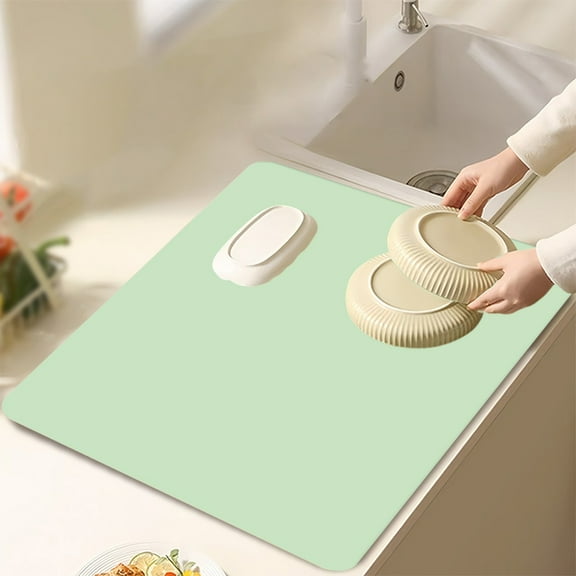 Silicone Mats for Kitchen Counter - 15.7x11.8in Flexible Silicone Placemat, Non Slip, Waterproof, Heat Resistant, Multipurpose Table Mat - Mint Green