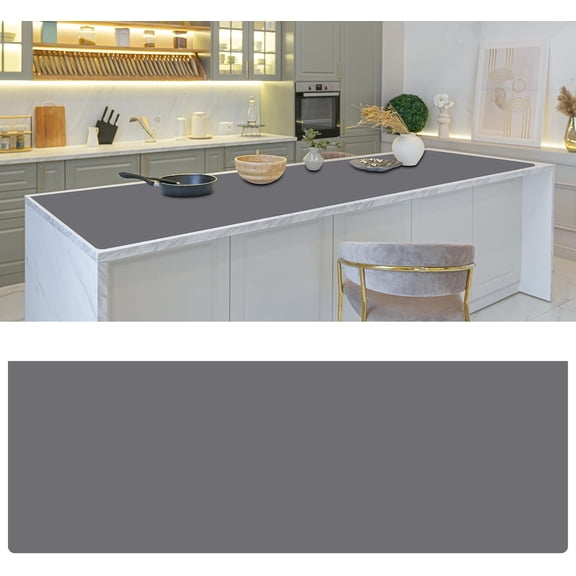 Silicone Mats for Kitchen Counter in Roll 120'' x 24'' Nonslip Cuttable Heat Resistant Mat for Kitchen Countertop Placemat(Black)
