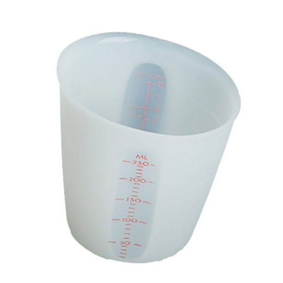Silicone Measuring Cup Pinch&Pour Baking Measurement With Scale - white, 250ml
