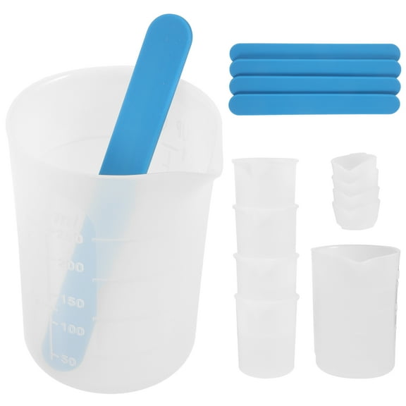 NICERIO 1Set Resin Mixing Cup Kit with Silicone Stir Sticks and Measuring Cups for Accurate Epoxy Crafting