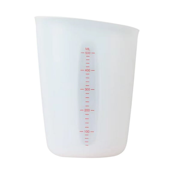 Silicone Measuring Cups 250ml(8oz) Flexible Measure Melting Cups for Epoxy Resin Butter, BPA Free Chocolate Squeeze Pour Baking Cup Dishwasher Safe, White