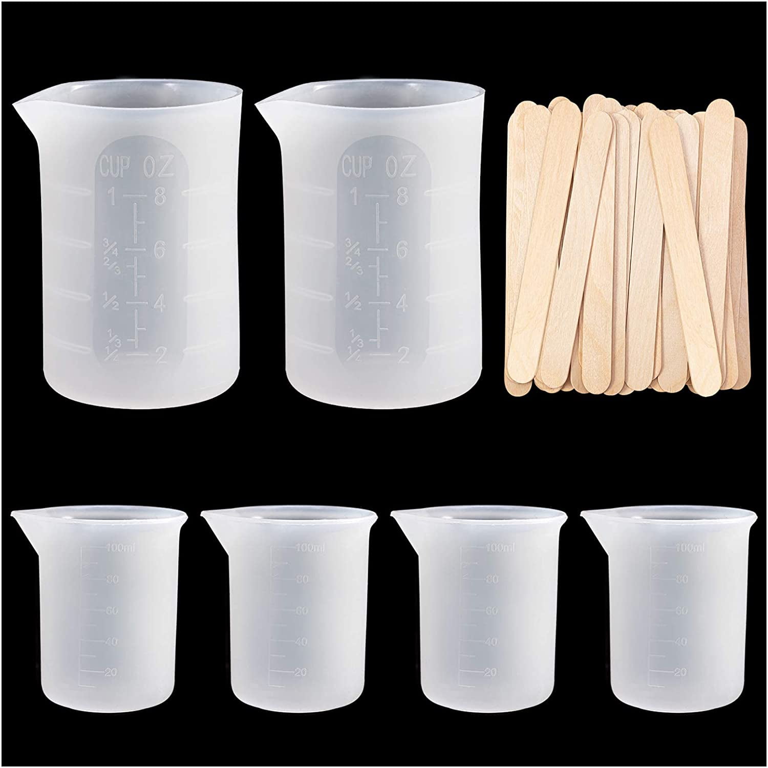 Silicone Measuring Cups for Resin, Resin Mixing Cups, Epoxy Measuring