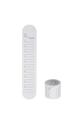 Silicone Memo Wrist Band 20cm 8 Inch Measure 237mm x 46mm Line Block, White, 2 Pieces