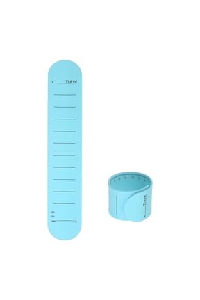 Silicone Memo Wrist Band 20cm 8 Inch Measure 237mm x 46mm Line, Blue, 2 Pieces