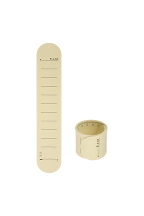 Silicone Memo Wrist Band 20cm 8 Inch Measure 237mm x 46mm Line, Yellow, 2 Pieces