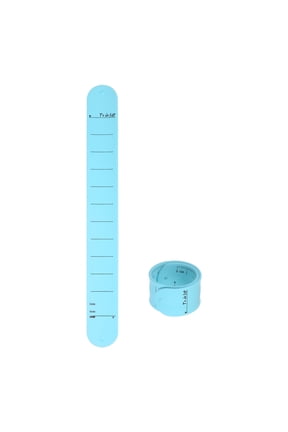 Silicone Memo Wrist Band 20cm 8 Inch Measure 238mm x 29mm Line, Blue, 2 Pieces