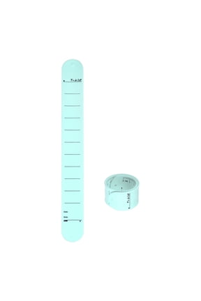 Silicone Memo Wrist Band 20cm 8 Inch Measure 238mm x 29mm Line, Light Blue, 2 Pieces