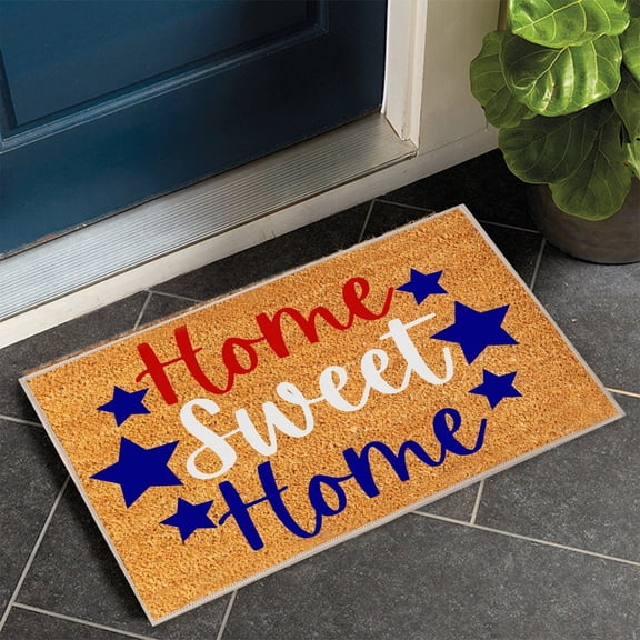 Silicone Mesh Back Patriotic Entrance Doormat, Stain Resistant Water Absorbent Floor Rug, Anti Slip Dustproof Foot Pad, Durable Carpet for Bathroom Entryway Indoor Outdoor Home Use