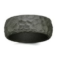 thumbnail image 1 of Silicone Metallic Silver 8.50mm Hammered Band Size 10 Ring for Women and Men, 1 of 2