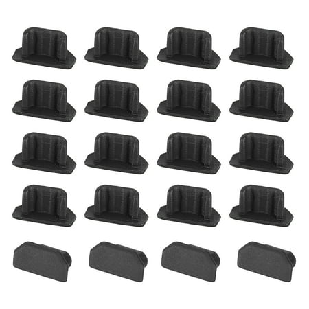 Unique Bargains Silicone Micro USB Anti-Dust Stopper Cap Cover Black 20Pcs for Micro USB Female Port