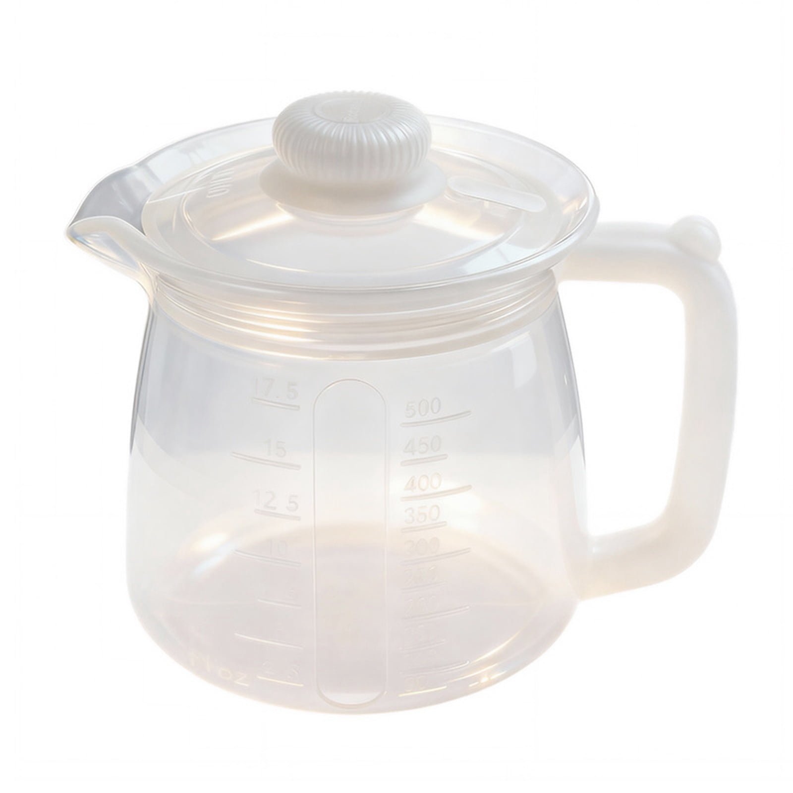 Silicone Microwave Pitcher Measuring Cup, Unbreakable Coffee Carafe & Milk Warmer Pot with Lid, Food Grade Heat Resistant (-40°F to 446°F)