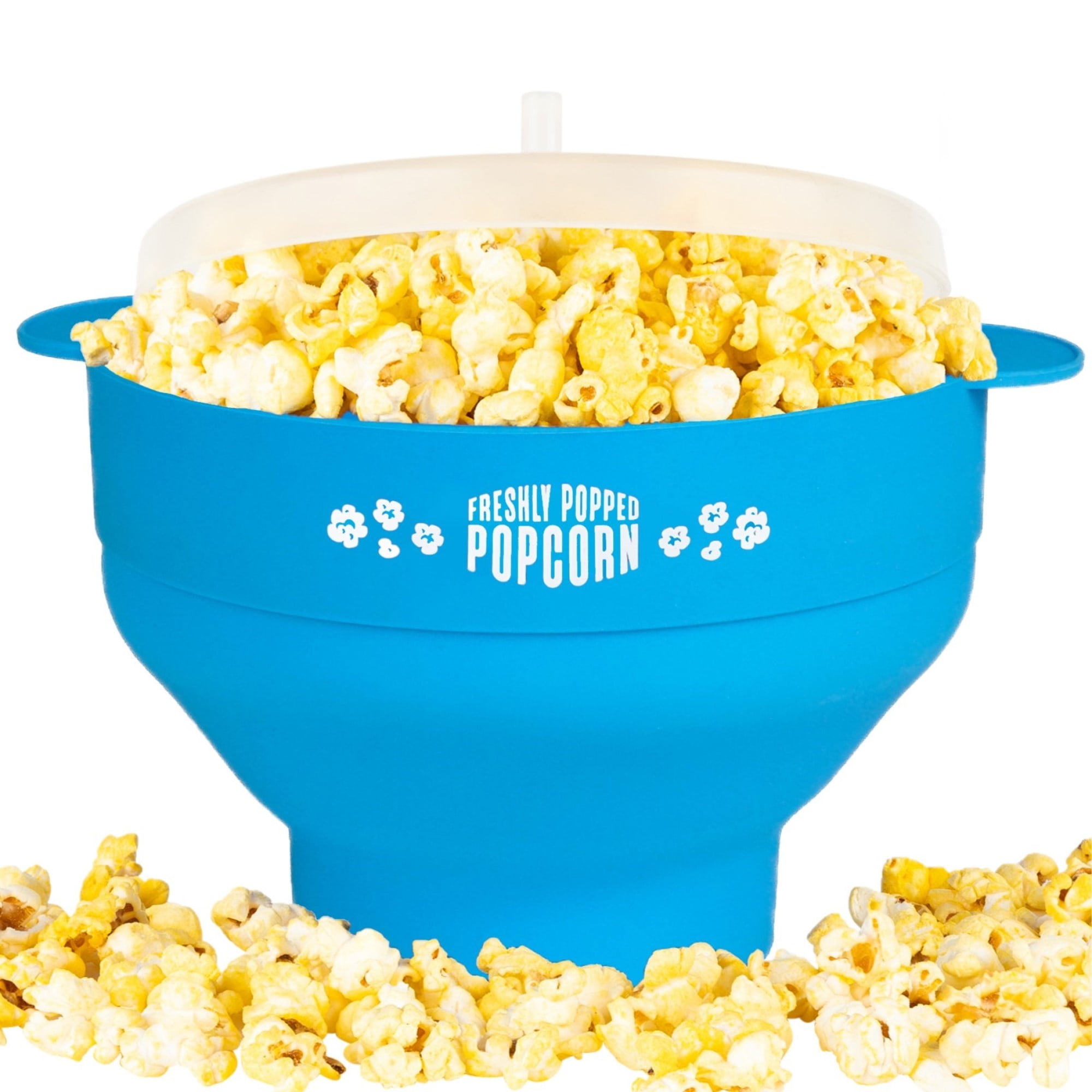 Silicone Microwave Popcorn Popper (Blue) Air Popper Popcorn Maker No