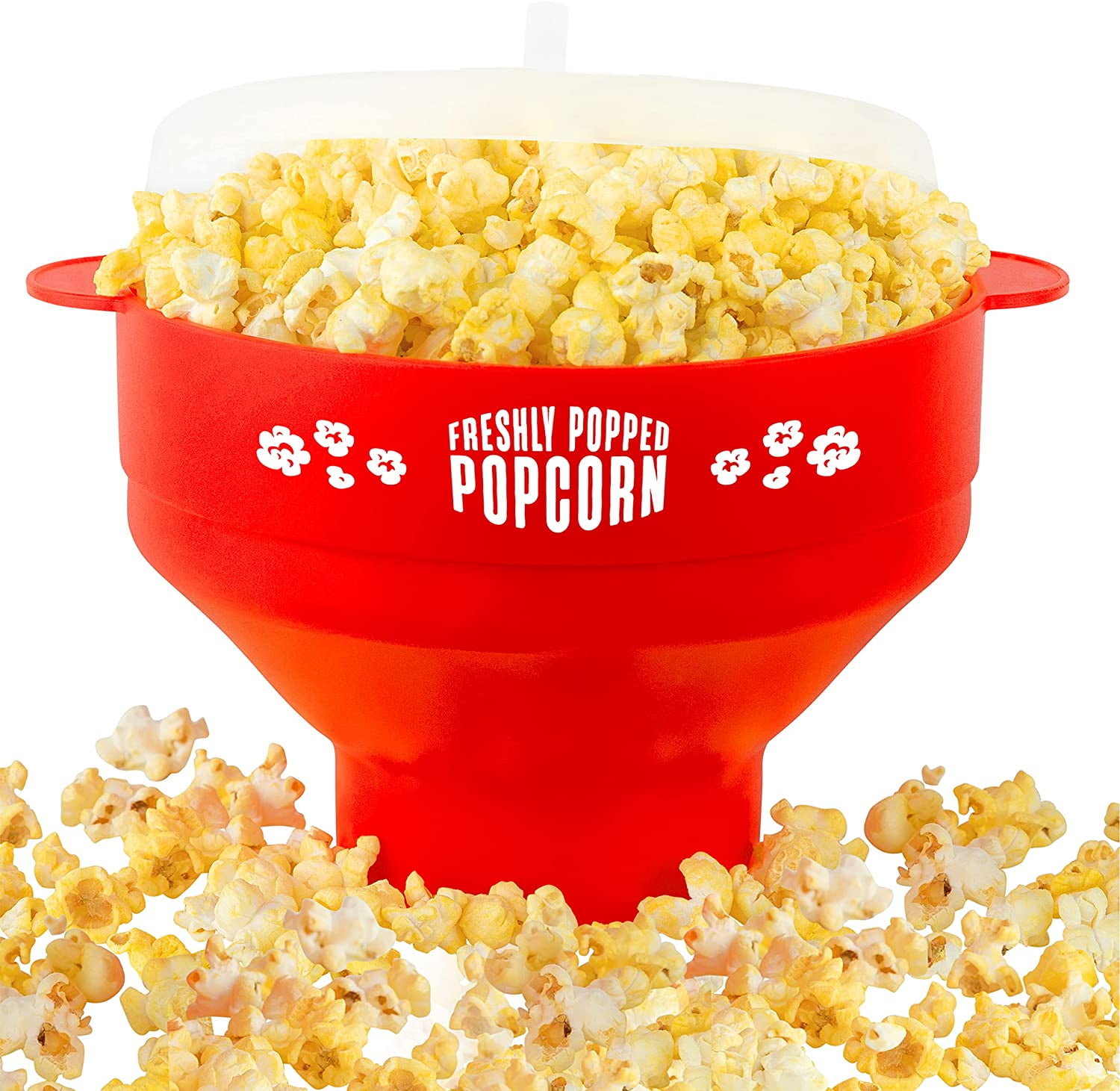 Silicone Microwave Popcorn Popper (Red) Air Popper Popcorn Maker No Oil
