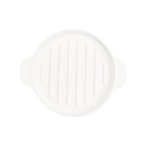 Silicone Microwave Pot with Lid - Multi-Use Microwave Tray and Oven-Safe Rack for Even Cooking and Reheating - Beige