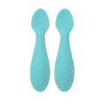Silicone Mini 2 Pack Spoons Baby Led Weaning BPA Free Aqua Easy