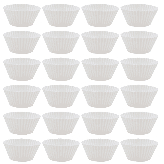 Silicone Mini Cupcake Holders, Mini Cupcake Liners, Pastry & Dessert Cups, 24 PackWhite