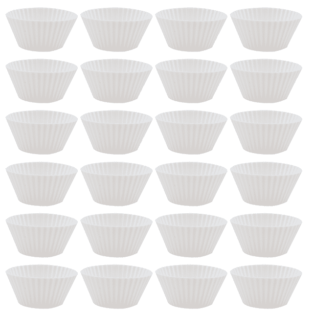 Silicone Mini Cupcake Holders, Mini Cupcake Liners, Pastry & Dessert Cups, 24 PackWhite