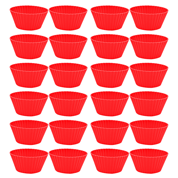 Silicone Mini Cupcake Holders, Mini Cupcake Liners, Pastry & Dessert Cups, 24 Pack