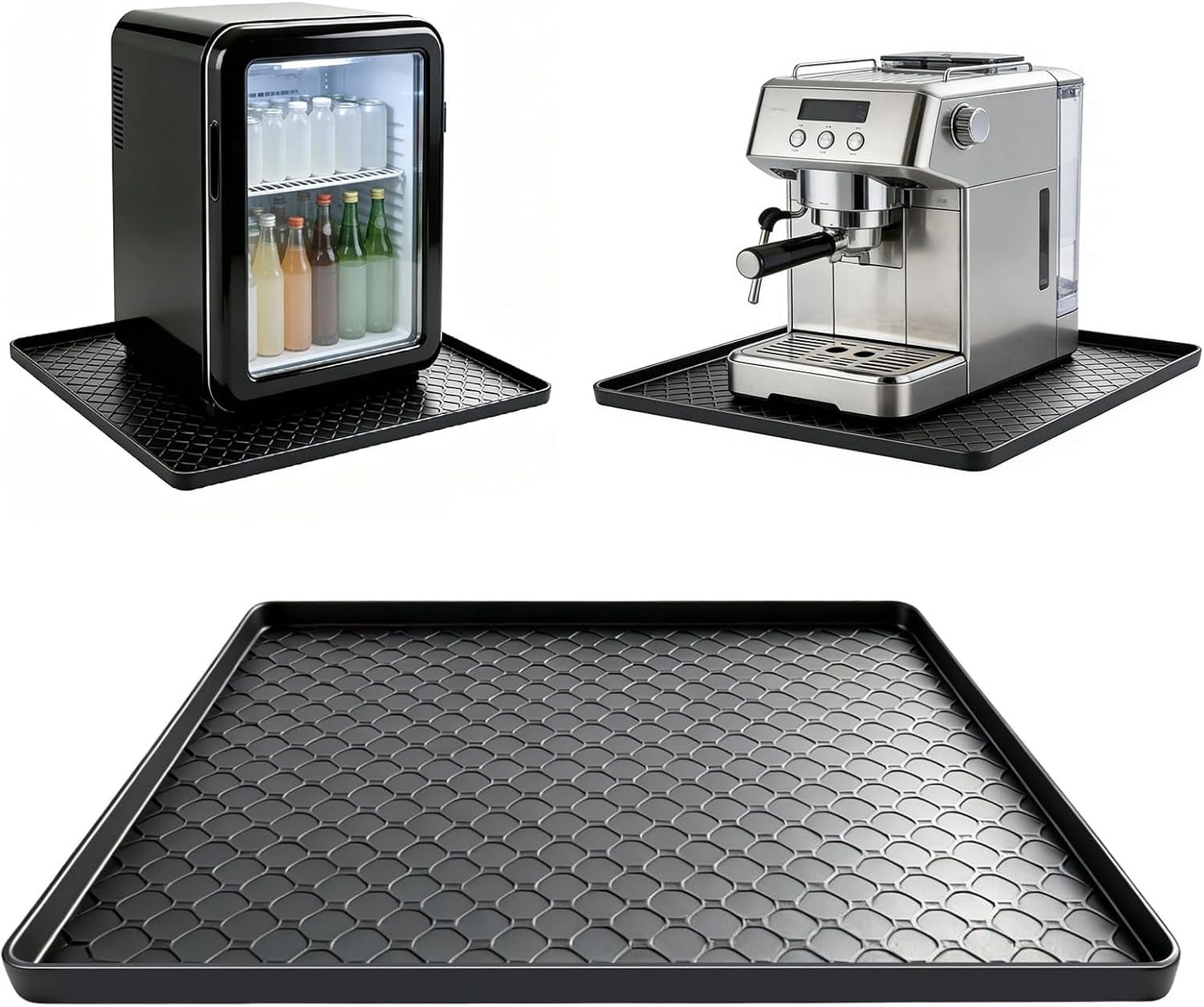 Silicone Mini Fridge Mat Refrigerator Floor Protector Drip Tray with ...