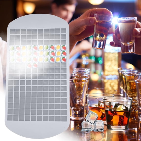Silicone Mini Trays, 160 Small Molds Easy Release Crushed for Chilling Whiskey Cocktl, BPA Free Flexible Stackable and Durable Soft Mold Storage Contners, White