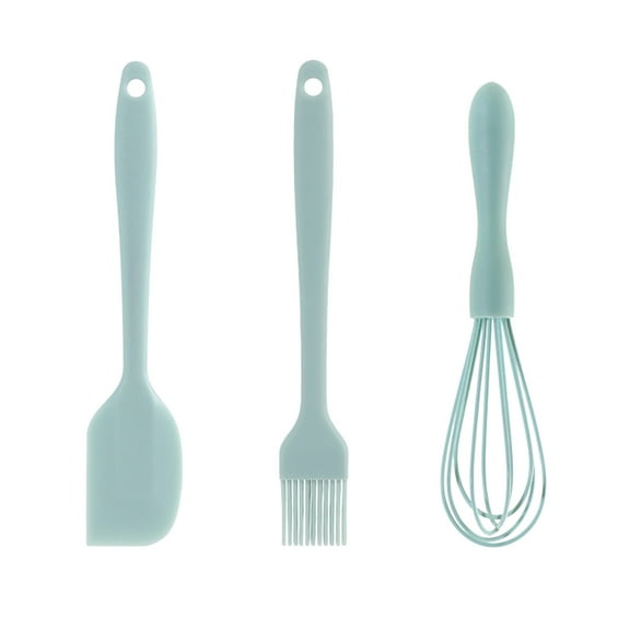Silicone Mini Spatulas Set - 3-Piece Nonstick Kitchen Tools with Pastry Brush and Whisk - for Cooking, Baking, and Serving - Heat-Resistant and Easy-to-Clean Utensils