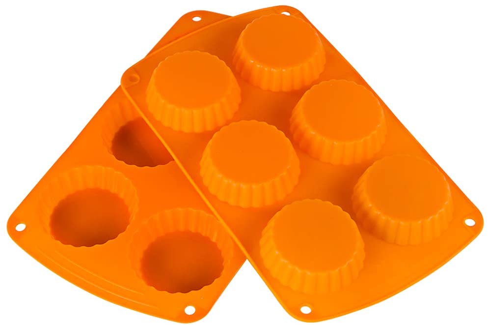 Silicone Mini Tart Pan Quiche Mold Peanut Butter Cup Molds 6Cavity