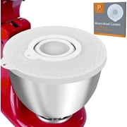 PQPO Silicone Mixers Bowl Cover Compatible with KitchenAid 4.5-5 Quart Tilt-Head Stand Mixers Bowl,with Collapsible Small Bowl(White)