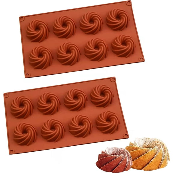 Silicone Mold, 2 Mini Donut Mold Mold with Non-Stick Coating, Silicone Baking Mold for Muffins, Brownies, Cakes, Pudding, Ice Cubes, Jelly