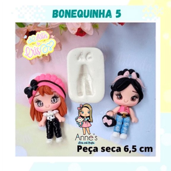 Silicone Mold Bonequinha 5 - Little Doll 5 Artes da Cris Collection