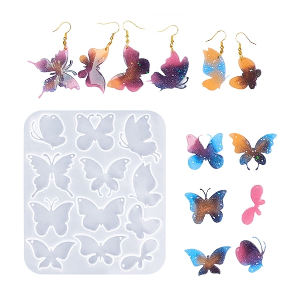 Silicone Mold Butterfly Shaped Earrings Molds Customized Ear Rings Epoxy Resin Mould for Craft Enthusiasts