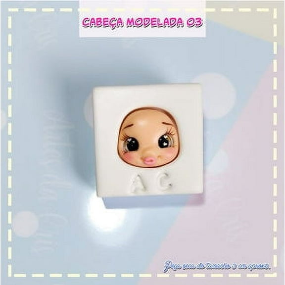 Silicone Mold Cabea Modelada 03 - Head 03  - Artes da Cris Collection