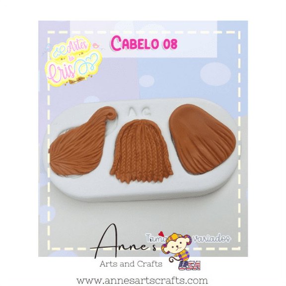 Silicone Mold Cabelos 8 - Hair 8  - Artes da Cris Collection