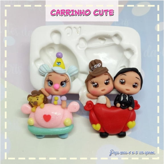 Silicone Mold Carrinho Cute - Cute Car Collection  Artes da Cris